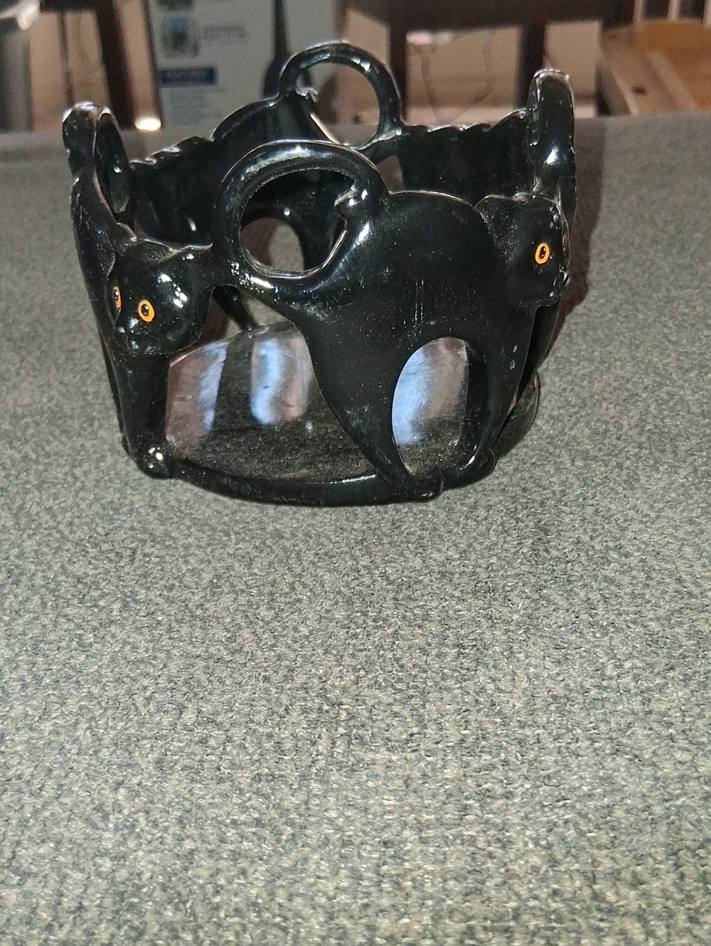 Yankee Candle Black Cat Candle Holder with Orange Eyes